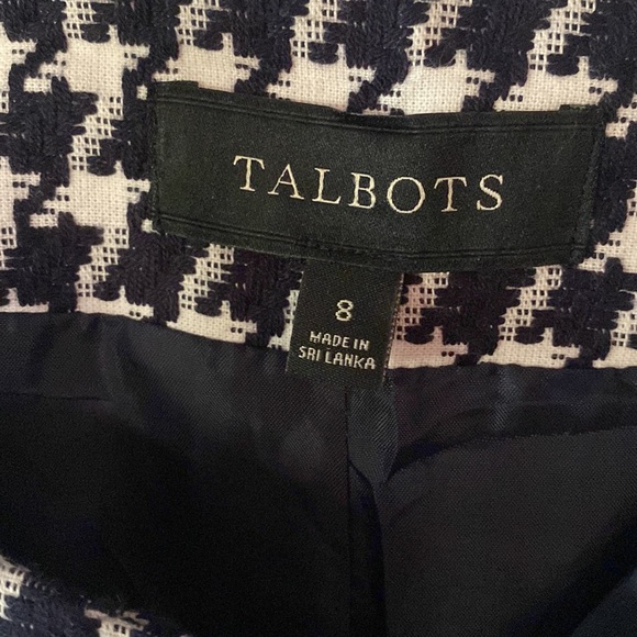 Talbots houndstooth cotton weave jacket blazer - Picture 3 of 7